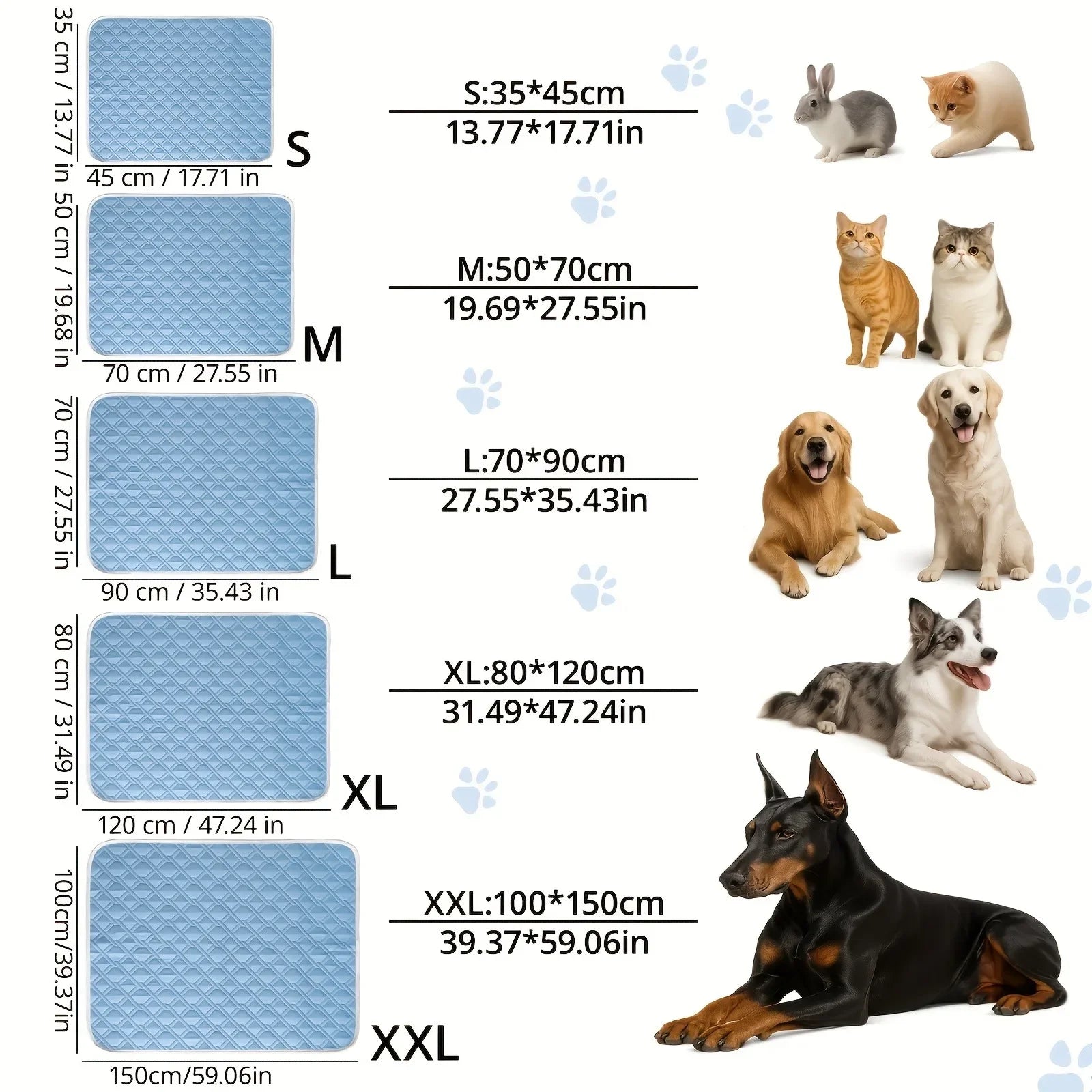 New Dog Cooling Mat Summer Washable Portable Pet Coolings Pad for Dogs Cat Ice Silk Blanket Sofa Breathable Sleeping Mat
