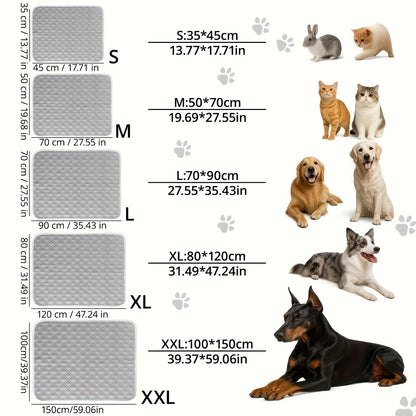 New Dog Cooling Mat Summer Washable Portable Pet Coolings Pad for Dogs Cat Ice Silk Blanket Sofa Breathable Sleeping Mat