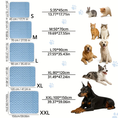 New Dog Cooling Mat Summer Washable Portable Pet Coolings Pad for Dogs Cat Ice Silk Blanket Sofa Breathable Sleeping Mat